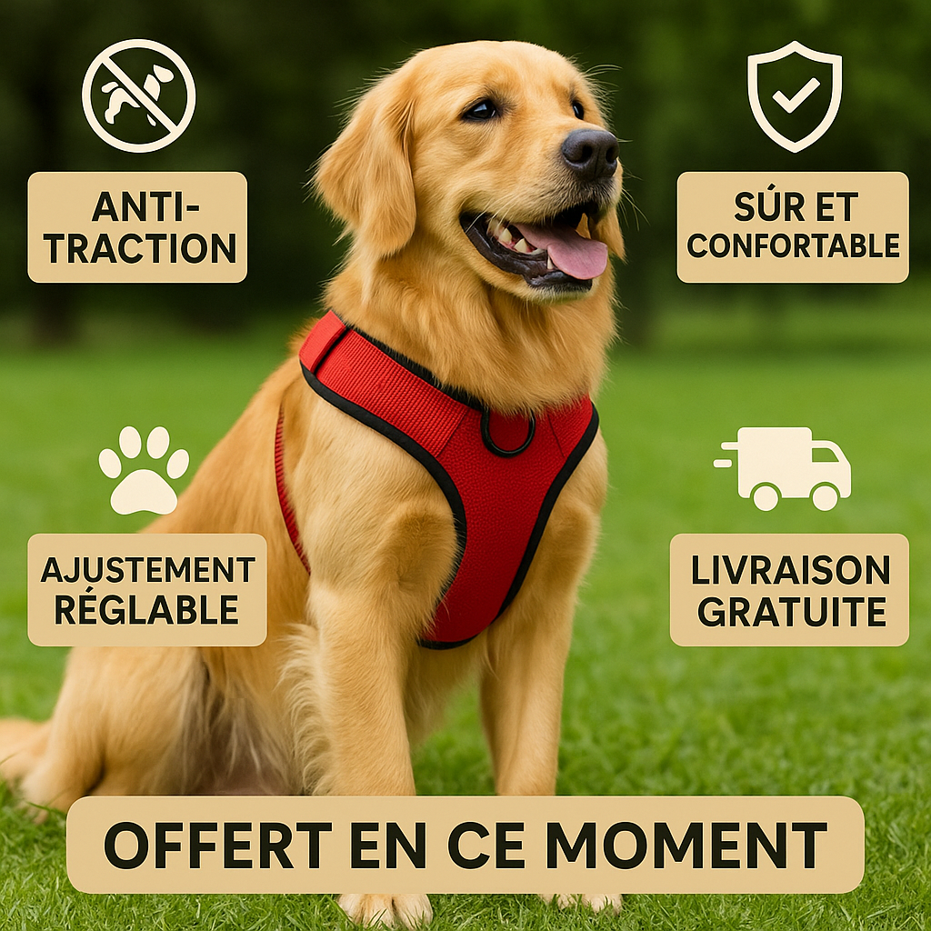 🌍 Harnais Anti-Traction N°1 dans le Monde – Confort & Sécurité pour votre Chien